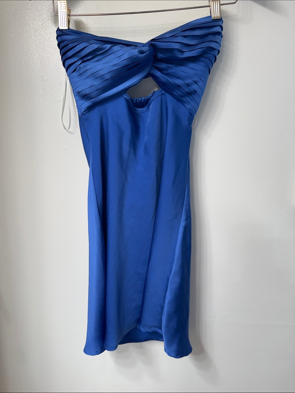 Princess Polly Cobalt Blue Strapless Twist-Front Dress